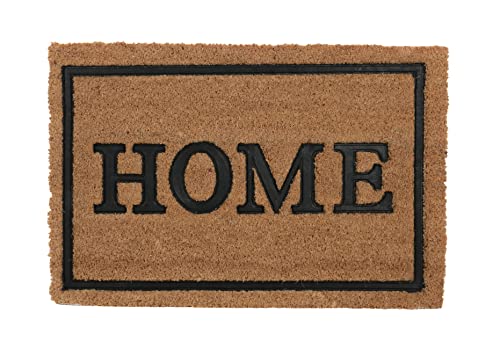 Bubble-Store Fußmatte Kokos für den Innen- und Außenbereich, rutschfeste Haustürmatte mit Gummi-Prägung Text Home von Bubble-Store