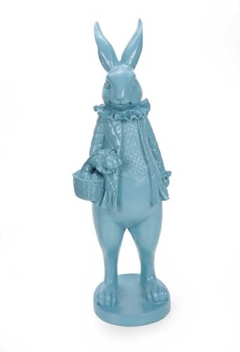 Bubble Store Großer Osterhase mit Ostereier-Korb, Hase Dekofigur für Ostern aus Polyresin, Höhe 51 cm (Blau) von Bubble Store