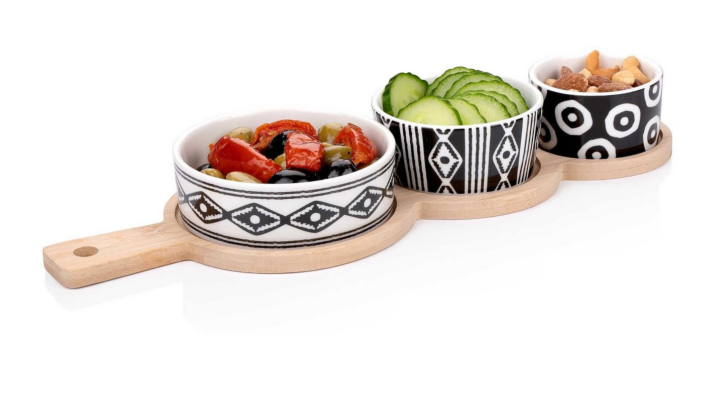 Bubble-Store Snackschale Tapas-Set, Keramik, Bambus, (Tapas Keramik-Schalen), Tapas-Schale von Bubble-Store