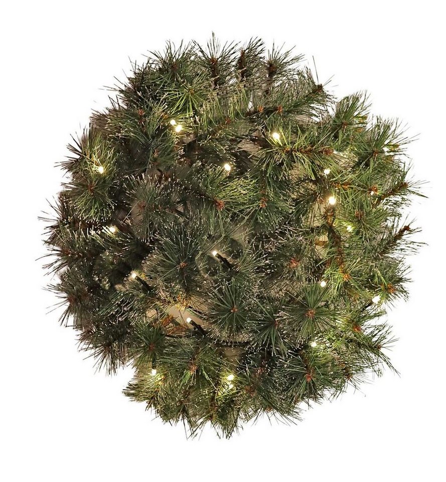 Bubble-Store Weihnachtsfigur Adventskranz (echt aussehende Tannenzweige mit weißen Schnee-Spitzen), Künstlicher Weihnachtskranz beleuchtet von 21 LEDs von Bubble-Store