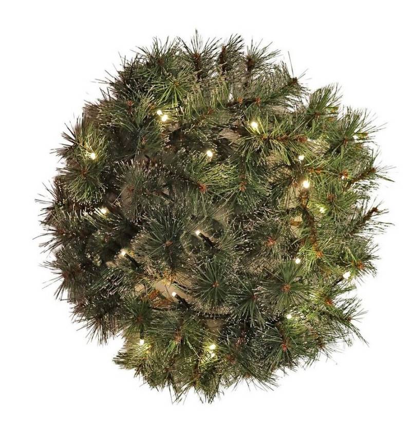 Bubble-Store Weihnachtsfigur Adventskranz (echt aussehende Tannenzweige mit weißen Schnee-Spitzen), Künstlicher Weihnachtskranz beleuchtet von 21 LEDs von Bubble-Store