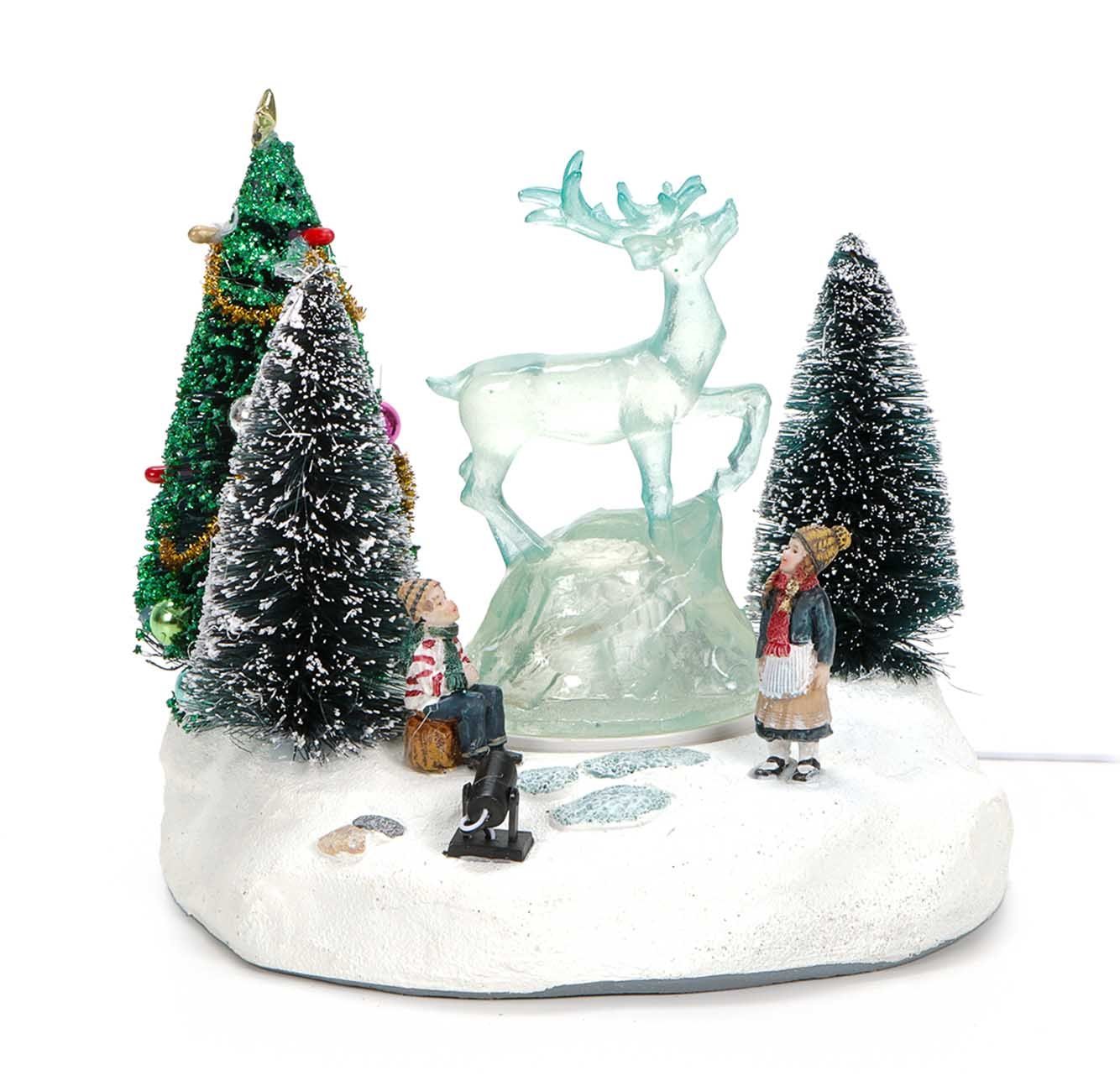 Bubble-Store Weihnachtsfigur Weihnachten (Rentier-Eisskulptur 360° drehend, mit Beleuchtung), Weihnachtsfigur von Bubble-Store