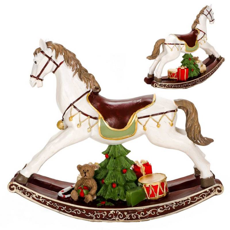Bubble-Store Weihnachtsfigur Schaukelpferd (Schaukelpferd (HxBxT) ca. 25 x 8,5 x 30 cm), Weihnachtsdeko Schaukelpferd von Bubble-Store