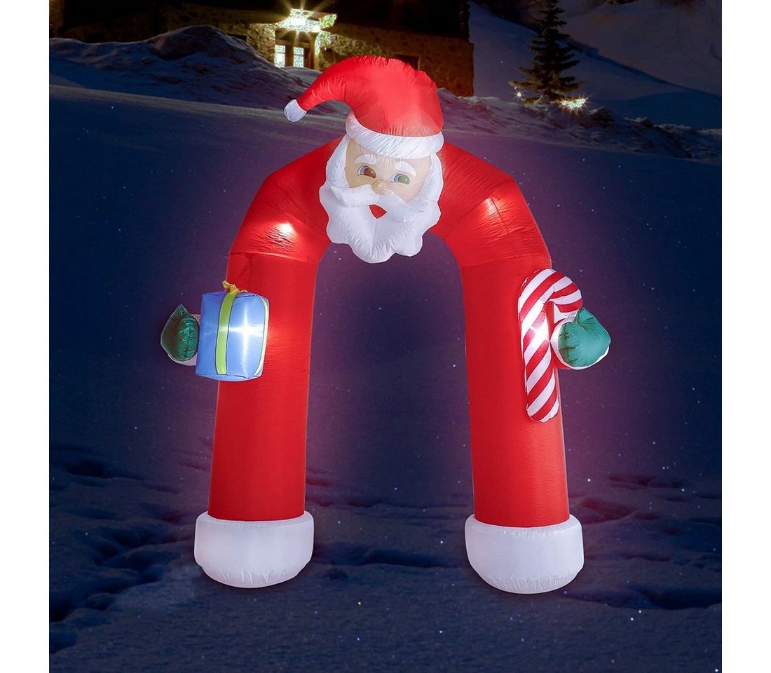 Bubble-Store Weihnachtsfigur aufblasbare Weihnachtsdeko (beweglicher Kopf nach rechts und links), Weihnachtsmann als Rundbogen mit Beleuchtung von Bubble-Store