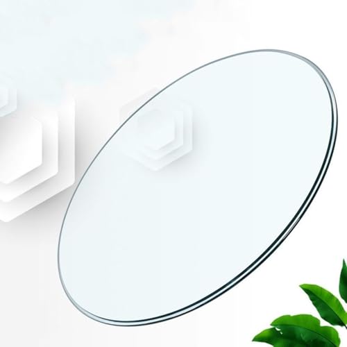 Bubinblau Runde Glastischplatte, Gehärtetes Glas, 6 mm Dick, Klare Glastischplatte für Esszimmer-/Kaffeetischplatte, Runde Tischplatten, Polierte Kante,70cm von Bubinblau