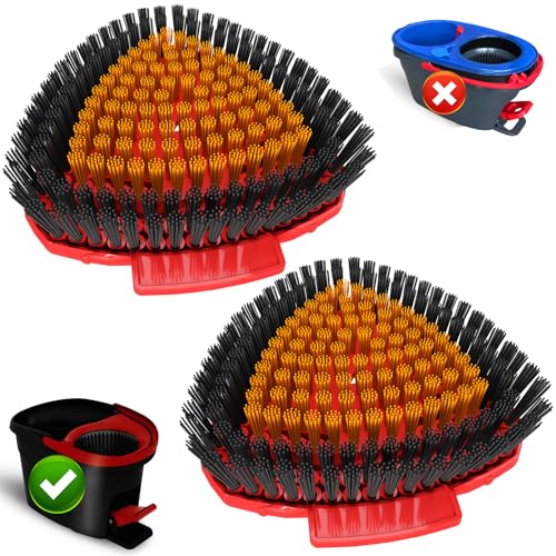 Bublador 2 Stück Upgraded Wischmopp Ersatzköpfe Bodenwischer Kompatibel mit Vileda Turbo Wischmop Vollen Borsten Reinigungs Schrubber Bürste für Küche, Bad, Pool, Terrasse & Hartböden von Bublador