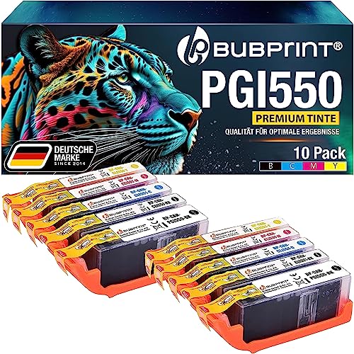 Bubprint 550XL 551XL 10 Druckerpatronen kompatibel als Ersatz für Canon PGI-550 CLI-551 XL für Pixma IP7200 IP7250 IX6850 IP8750 MG5450 MG5550 MG5650 MG6350 MG6650 MG7150 MG7550 MX725 MX920 MX925 von Bubprint