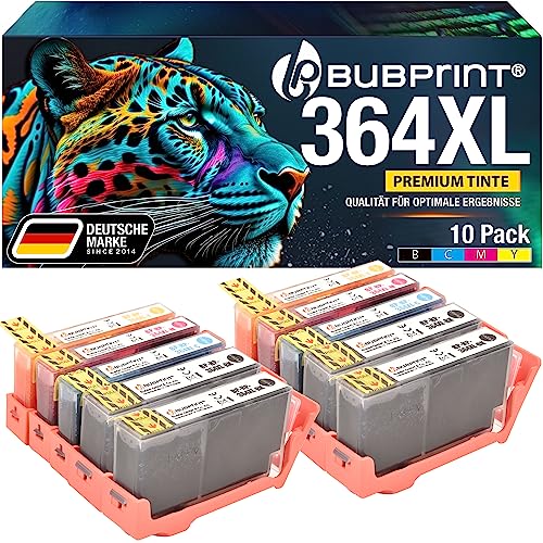Bubprint 364XL 10 Druckerpatronen kompatibel als Ersatz für HP 364 XL HP 364XL für PhotoSmart 5520 5510 5524 7510 7520 6510 6520 5515 B109a DeskJet 3520 3070A OfficeJet 4620 4622 Tintenpatronen Set von Bubprint
