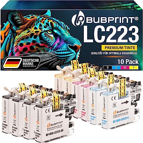 Bubprint 10 Druckerpatronen kompatibel als Ersatz für Brother LC223 XL LC225XL LC227XL für Brother MFC J4420DW MFC J5320DW MFC J480DW DCP-J4120DW DCP-J562DW MFC-J880DW MFC J 4625 DW, Set von Bubprint