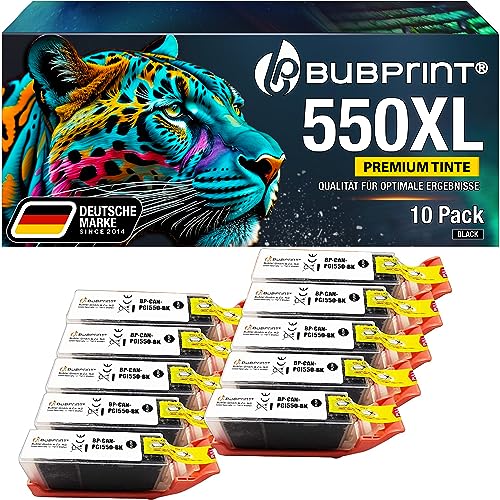Bubprint 10 Druckerpatronen kompatibel als Ersatz für Canon PGI-550 XL PGBK für Pixma IP7200 IP7250 IX6850 IP8750 MG5450 MG5550 MG5650 MG6350 MG6450 MG6650 MG7150 MG7550 MX 725 920 925 Schwarz Bubprint 10 Druckerpatronen kompatibel als Ersatz für Canon PGI-550 XL PGBK für Pixma IP7200 IP7250 IX6850 IP8750 MG5450 MG5550 MG5650 MG6350 MG6450 MG6650 MG7150 MG7550 MX 725 920 925 Schwarz von Bubprint