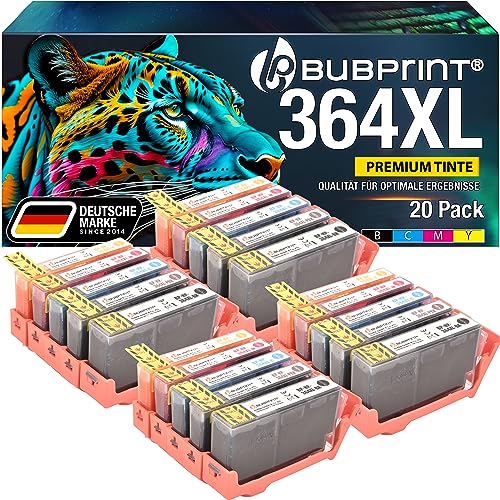 Bubprint 20 Druckerpatronen kompatibel als Ersatz für HP 364XL für DeskJet D5460 PhotoSmart 7510 7520 e-All-in-One B8550 C5324 C5380 C6324 C6380 Premium C309g C310a C410 C410b Fax C309a von Bubprint