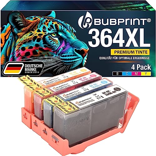 Bubprint 364XL 4 Druckerpatronen kompatibel als Ersatz für HP 364 XL HP 364XL für PhotoSmart 5520 5510 5524 7510 7520 6510 6520 5515 B109a DeskJet 3520 3070A OfficeJet 4620 4622 Tintenpatronen Set von Bubprint