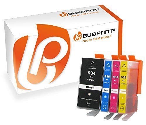 Bubprint 4 Druckerpatronen kompatibel als Ersatz für HP 934XL 935XL für OfficeJet Pro 6200 6230 6235 6239 6800 6812 6815 6820 6822 6825 6830 6835 Schwarz Cyan Magenta Gelb Multipack von Bubprint