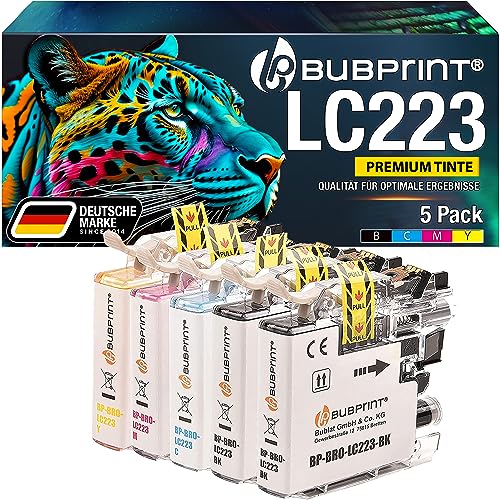 Bubprint 5 Druckerpatronen kompatibel als Ersatz für Brother LC223 XL LC225XL LC227XL für Brother MFC-J4420DW MFC-J5320DW MFC-J480DW DCP-J4120DW DCP-J562DW MFC-J880DW MFC J 4625 DW (5er-Pack) Bubprint 5 Druckerpatronen kompatibel als Ersatz für Brother LC223 XL LC225XL LC227XL für Brother MFC-J4420DW MFC-J5320DW MFC-J480DW DCP-J4120DW DCP-J562DW MFC-J880DW MFC J 4625 DW (5er-Pack) von Bubprint