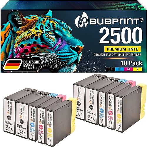 Bubprint 10 Druckerpatronen kompatibel als Ersatz für Canon PGI-2500XL PGI-2500 XL für Maxify iB4050 iB4150 MB5000 MB5050 MB5100 MB5150 MB5155 MB5300 MB5350 MB5400 MB5450 MB5455 BK/C/M/Y von Bubprint