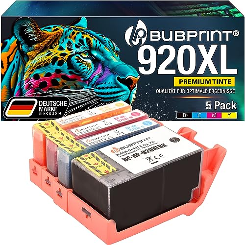 Bubprint 4 Druckerpatronen kompatibel als Ersatz für HP 920 XL 920XL für OfficeJet 6000 6500 6500A Plus 7000 Special Edition 7500A Wireless Schwarz Cyan Magenta Gelb Multipack von Bubprint