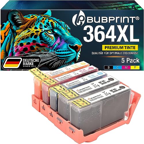 Bubprint 5 Druckerpatronen kompatibel als Ersatz für HP 364XL 364 XL für Deskjet 3520 Officejet 4620 7515 Photosmart 5510 6510 6520 7510 B109a B210a C309g C310a von Bubprint