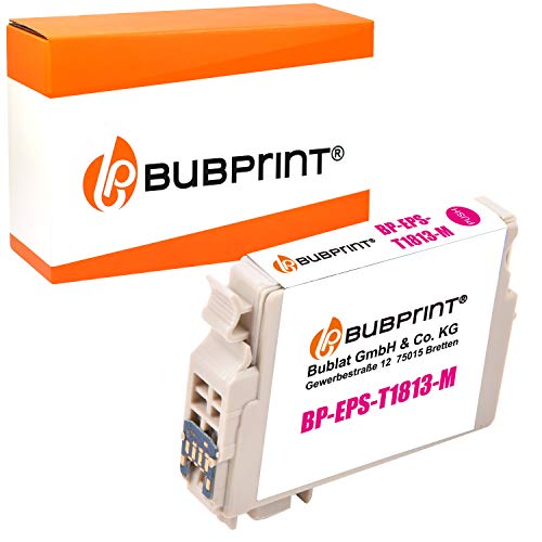 Bubprint Druckerpatrone kompatibel als Ersatz für Epson T1813 18XL für Expression Home XP-100 XP-102 XP-200 XP-205 XP-225 XP-302 XP-305 XP-402 XP-405 Magenta von Bubprint