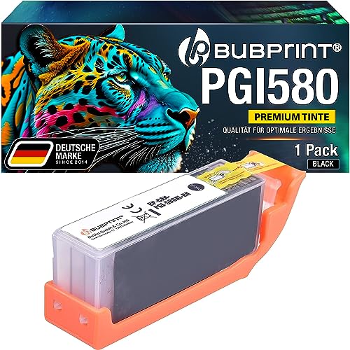 Bubprint Druckerpatrone kompatibel als Ersatz für Canon PGI-580PGBK PGI-580 XL Pixma TR7550 TR8500 TR8550 TS6100 TS6150 TS6151 TS6250 TS705 TS8150 TS8151 TS8250 TS9150 TS9155 TS9550 Schwarz von Bubprint