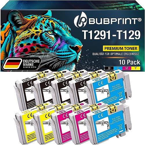 Bubprint 10 Druckerpatronen kompatibel als Ersatz für Epson T1291 T1292 T1293 T1294 für Stylus SX235W SX420W SX425W SX430W SX435W SX440W SX445W WF-3520DWF Office BX305F BX305FW Plus BX535WD von Bubprint