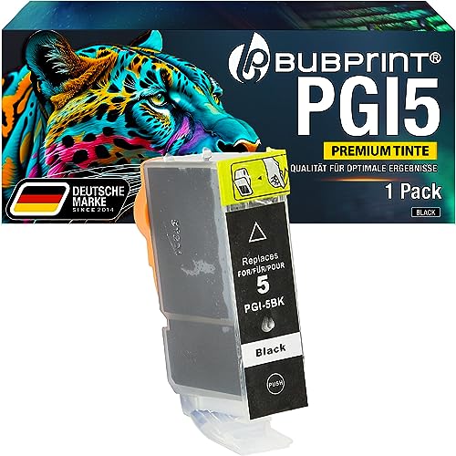 Bubprint Druckerpatrone kompatibel als Ersatz für Canon PGI-5BK für Pixma IP3300 IP3500 IP4200 IP4300 IP4500 IP5200 IX4000 MP510 MP600 MP610 MP970 MX700 Schwarz von Bubprint