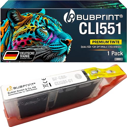 Bubprint Druckerpatrone kompatibel als Ersatz für Canon CLI-551XL GY CLI 551 XL für Pixma IP8750 MG6350 MG7150 MG7550 IP8700 MG6300 MG7100 MG7500 Series Grau Bubprint Druckerpatrone kompatibel als Ersatz für Canon CLI-551XL GY CLI 551 XL für Pixma IP8750 MG6350 MG7150 MG7550 IP8700 MG6300 MG7100 MG7500 Series Grau von Bubprint