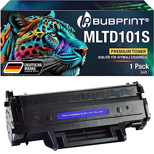 Bubprint Toner kompatibel als Ersatz für Samsung MLT-D101S für ML-2160 ML-2165 ML-2165W ML-2168 SCX-3400 SCX-3400F SCX-3405 SCX-3405FW SCX-3405F SCX-3405W SF760P Schwarz von Bubprint