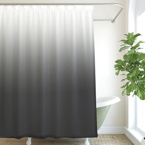 Badevorhang, Anti Schimmel Duschvorhang, Waschbar Polyester Duschvorhang Stoff, Badewanne Vorhang mit 12 Duschvorhangringe, Bathroom Curtains 180x180 cm Wasserdicht Antibakteriell Duschvorhänge von Bubuny