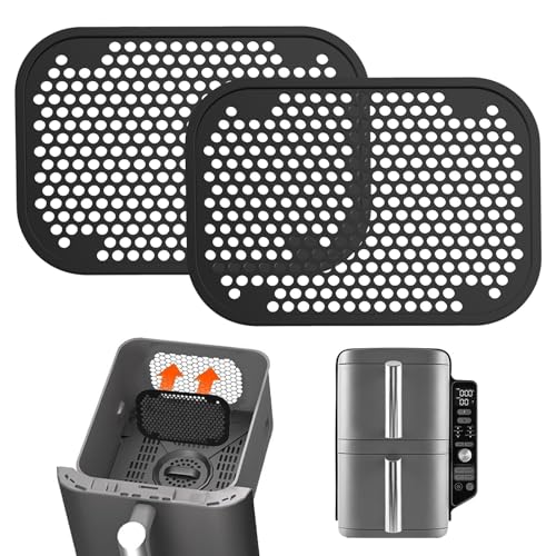 2 Stück Spritzschutz Heißluftfritteusen Zubehör Silikon Airfryer Fettspritzschutz kompatibel mit Ninja Double Stack XL SL400EU SL300EU Wiederverwendba, Hält Ninja Heizspirale und Ventilator Sauber von Bubuny