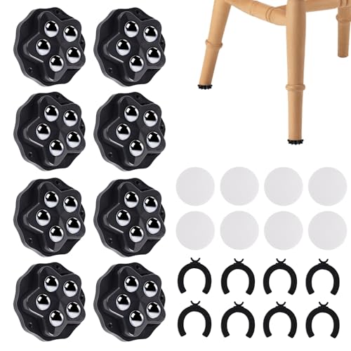 Bubuny Kugelrollen Schwerlast 8 stk., Kugelrollen für Möbel mit 5 Stahlkugeln und Bremse, Möbelrollen Flach Schwerlast 360° Selbstklebendes KleinRollen für Küchengeräte Kleinmöbel Mülleimerbox Bubuny Kugelrollen Schwerlast 8 stk., Kugelrollen für Möbel mit 5 Stahlkugeln und Bremse, Möbelrollen Flach Schwerlast 360° Selbstklebendes KleinRollen für Küchengeräte Kleinmöbel Mülleimerbox von Bubuny