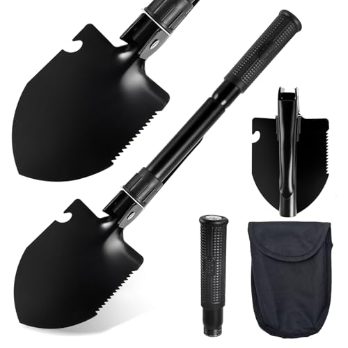 Bubuny Mini Klappspaten, Multifunktional-Klappschaufel, Abnehmbar Schaufel, Klappbarer Schneeschieber, Rostfrei Spaten aus Hochwertiger Legierter Stahl für Überleben Schneeschaufeln Garten Camping von Bubuny