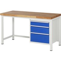 RAU Werkbank Serie 8000, HxBxT 840 x 1.500 x 700 mm, 3 x 100%-Auszug-Schubladen 1 x 120, 1 x 180, 1 x 240 mm, Schubladen-TK 100 kg von RAU