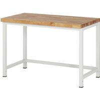 RAU Werkbank Serie 8000, Arbeitsplatte Buche massiv, Stärke 40 mm, HxBxT 840 x 1.250 x 700 mm von RAU