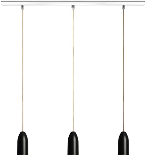 Buchenbusch urban design 3er Beton Lampe (33 Kabelfarben) schwarz langer Esstisch Wohn- Essbereich offene Küche inkl. LED energiesparend dimmbar GU10 handgefertigt black edition von Buchenbusch urban design