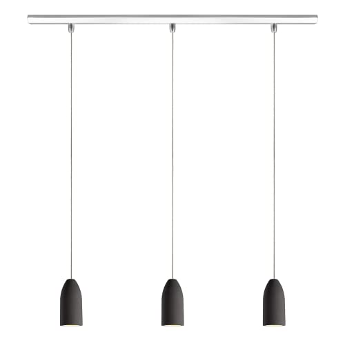 Buchenbusch urban design 3er Betonlampe dark edition, Industrial Lampe mit Textilkabel Kiesel, Beton Pendelleuchte, Wohnzimmer Lampe von Buchenbusch urban design