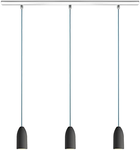 Buchenbusch urban design Beton Designer Leuchte Esstisch Küche drei flammig (33 Kabelfarben), Pendelleuchte mehrflammig LED Esszimmertisch inkl. LED dimmbar energiesparend hängend stylish von Buchenbusch urban design