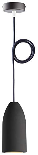 Buchenbusch urban design Betonlampe dark edition 7,5 x 16 cm, Deckenlampe einflammig, LED Pendelleuchte mit Textilkabel Dunkelblau, Hängelampe Esstisch Küche Wohnzimmer, Baldachin schwarz Buchenbusch urban design Betonlampe dark edition 7,5 x 16 cm, Deckenlampe einflammig, LED Pendelleuchte mit Textilkabel Dunkelblau, Hängelampe Esstisch Küche Wohnzimmer, Baldachin schwarz von Buchenbusch urban design