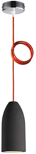 Buchenbusch urban design Betonlampe dark edition 7,5 x 16 cm, Deckenlampe einflammig, LED Pendelleuchte mit Textilkabel Orange, Hängelampe Esstisch Küche Wohnzimmer, Baldachin gebürstet Buchenbusch urban design Betonlampe dark edition 7,5 x 16 cm, Deckenlampe einflammig, LED Pendelleuchte mit Textilkabel Orange, Hängelampe Esstisch Küche Wohnzimmer, Baldachin gebürstet von Buchenbusch urban design