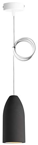 Buchenbusch urban design Betonlampe dark edition 7,5 x 16 cm, Deckenlampe einflammig, LED Pendelleuchte mit Textilkabel Weiß, Hängelampe Esstisch Küche Wohnzimmer, Baldachin weiß Buchenbusch urban design Betonlampe dark edition 7,5 x 16 cm, Deckenlampe einflammig, LED Pendelleuchte mit Textilkabel Weiß, Hängelampe Esstisch Küche Wohnzimmer, Baldachin weiß von Buchenbusch urban design