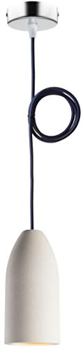 Buchenbusch urban design Esszimmer Lampe hängend light edition 7,5 x 16 cm, Pendelleuchte einflammig mit Textilkabel Dunkelblau von Buchenbusch urban design