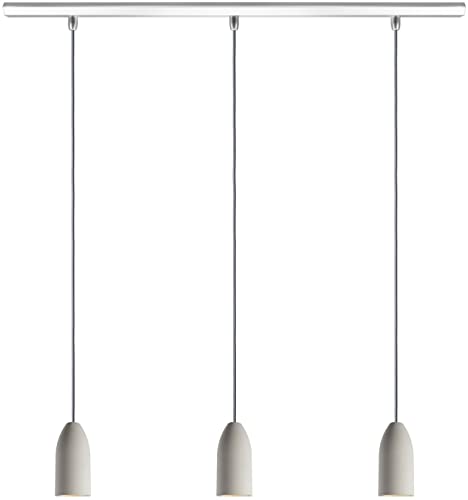 Buchenbusch urban design Hängelampe rund Esstisch drei-flammig (33 Kabelfarben) Beton grau Küchenblock Kochinsel LED dimmbar energiesparend exclusiv light edition von Buchenbusch urban design