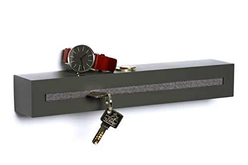 Buchenbusch urban design Schlüsselbrett mit Ablage aus Beton Dark Edition 33x6x5 cm, Schlüsselboard Wand, Schlüsselaufbewahrung Flur, Grau von Buchenbusch urban design