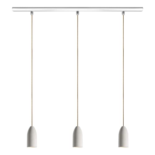 Buchenbusch urban design 3er Betonlampe light edition, Pendelleuchte Industrial mit Textilkabel Gold, Deckenleuchte hängend von Buchenbusch urban design