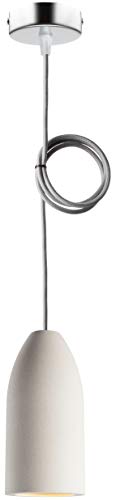 Buchenbusch urban design Deckenlampe hängend light edition 7,5 x 16 cm, Pendelleuchte 1 flammig mit Textilkabel Grau von Buchenbusch urban design