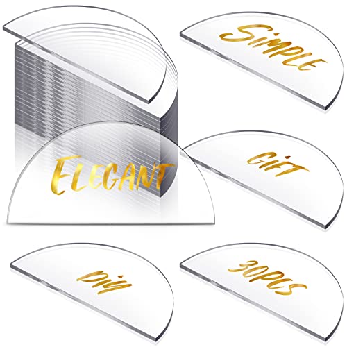 30 Stück 5,1 x 10,2 cm Halbkreis Acryl Schild Klar Acryl Tischkarten 18 Zoll Dicke Halbkreis Tischschilder DIY Blank Acryl Tischnummern für Hochzeit Gewölbt Runde Top Acryl Hochzeit Schilder für von Bucherry