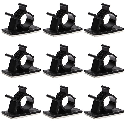 55PCS Kabelschellen Kabelklemme Kabelbefestigung einstellbar selbstklebend Drahthalter Kabel-Clips Kabelhalter mit 3M Klebstoff (Schwarz) von Generic