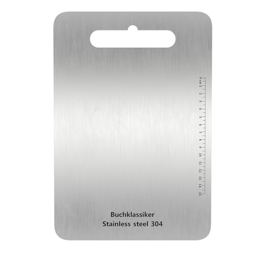 Schneidbrett aus Edelstahl 304 beidseitig BPA-frei Antibakteriell Nachhaltige Produkte Plastikfrei Arbeits Abdeckung Backbrett Küchenbrett mit Skala Schneidbrett aus Edelstahl 304 beidseitig BPA-frei Antibakteriell Nachhaltige Produkte Plastikfrei Arbeits Abdeckung Backbrett Küchenbrett mit Skala von Buchklassiker