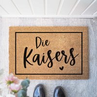 Personalisierte Kokos Fußmatte "Familienrahmen Herz' | Indoor Matte Geschenk Zum Einzug Hochzeitsgeschenk Türmatte von Buchstabenkult