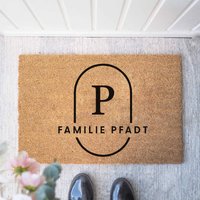 Personalisierte Kokos Fußmatte "Oval Initial' | Personalisiert, Geschenk Hochzeit, Personalisiertes Einzug, Türmatte von Buchstabenkult