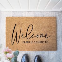 Personalisierte Kokos Fußmatte "Welcome' | Indoor Matte Geschenk Zum Einzug Hochzeitsgeschenk Türmatte von Buchstabenkult